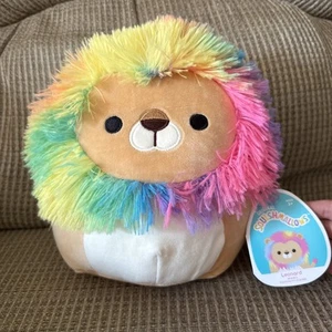 Squishmallows Leonard the Lion Rainbow Tie Dye Stuffed Plush 8" NWT NEW - Picture 1 of 3