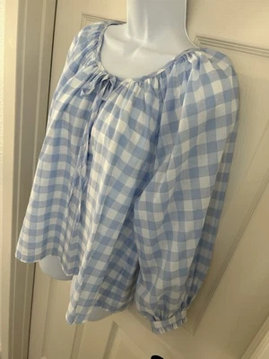 Blusa boho campesina a cuadros azul lucy 2 EMERSON FRY NUEVA CON ETIQUETAS TALLA XS  Foto 1 de 4