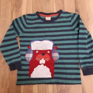 6 - 7 Years Frugi Top Long Sleeve Striped Dog - Picture 1 of 11