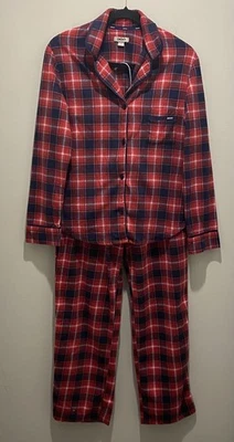 DKNY 2 Piece Pajama Set Fleece Plaid Women's Size Small  - Image 1 of 4
