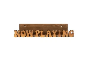 Now Playing Vinyl Record Stand - Display Wall Mount Solid Wood Album Shelf Br... - Picture 1 of 7