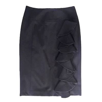 Falda Bisou Bisou Falda Lápiz Negra con Volantes Frontales Ropa de Trabajo Elegante S 4 Foto 1 de 4