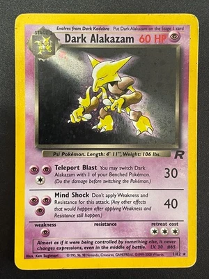 Dark Alakazam 1/82 Holo Rare Unlimited WotC Pokémon Team Rocket - Image 1 of 4