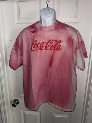 Coca-Cola Graphic T Custom Dyed Pink And Red XL Hanes Shirt - Image 1 of 3