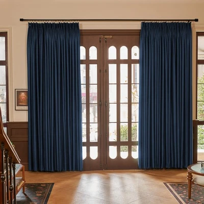 Pinch Pleat Blackout Curtains for Bedroom - Extra Long Room Darkening Thermal... - Image 1 of 4
