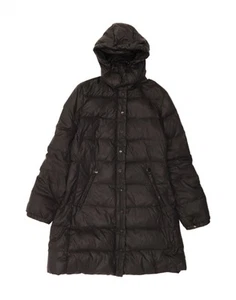 BENETTON Womens Hooded Padded Coat IT 46 Large Black Polyester CJ05 - Picture 1 of 5