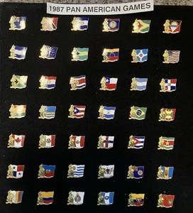 1987 Pan American Games Indianapolis Pins Lot 42 Amigo the Parrot Flags - Bild 1 von 1
