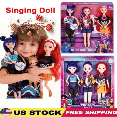 3 PIEZAS Cosplay Kpop Cazadores de Demonios Muñeca Movible Conjunto Figura Música Juguetes Navidad EE. UU. Foto 1 de 4