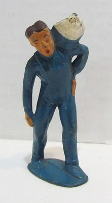 MANOIL HAPPY FARM SERIE GRANJERO SACO DE TRANSPORTE EN LA PARTE POSTERIOR FIGURA DE PLOMO 41/4 DE COLECCIÓN Foto 1 de 2