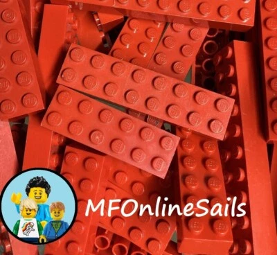30 XL Extra large LEGO Red Bricks - 2x6 2x8  Pc# 2456 (20) #3007 (10) - Image 1 of 4