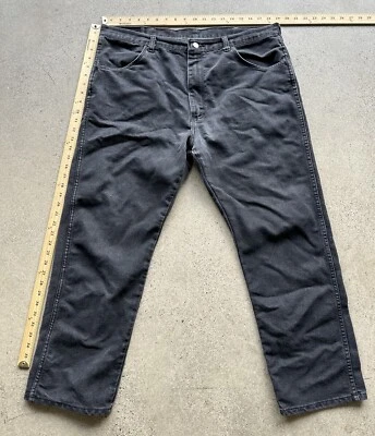 Vintage Wrangler Black Denim Straight Leg Work Jeans No Tag See Measurements - Image 1 of 4