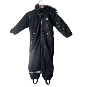 H&M Kids All in one Snowsuit Full body waterproof jumpsuit Black and grey polkad - Picture 1 of 9