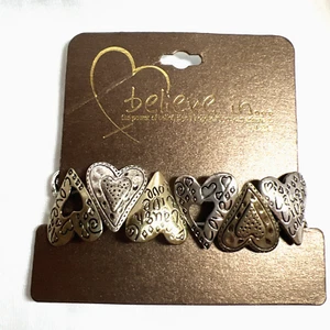 L & J Believe In the power of Belief/believe and achieve Heart Stretch Bracelet - Picture 1 of 5