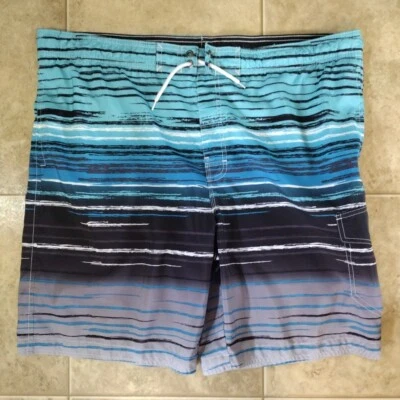 Bermuda de natação masculina Sonoma Life + Style tamanho grande cintura até 42" listra - Imagem 1 de 4