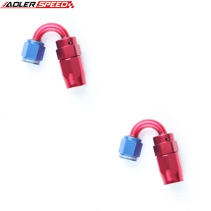 ADLERSPEED 2PCS AN-4 4AN 150 Degree Swivel Fuel Oil Hose End Fitting Red/Blue US - Picture 1 of 1