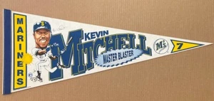 Vintage 1992 Baseball MLB Kevin Mitchell Seattle Mariners Pennant, Full Size 30" - Picture 1 of 4