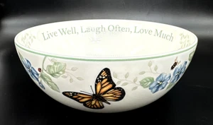 Lenox Butterfly Meadow Servierschüssel Live Well Laugh Oft Love Flowers 9" EUC - Bild 1 von 11