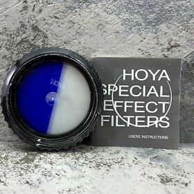 Genuine Hoya 55mm Circular Threaded Half Color Blue Lens Filter Japan EXC+