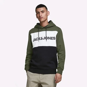 Sudadera con capucha inteligente informal informal con logotipo de Jack & Jones JJE color negro para hombre moda - Imagen 1 de 5