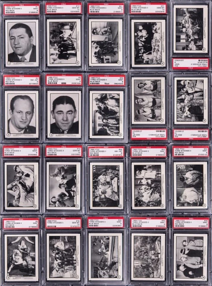 #3 PSA Registry 1989 FTCC The Three Stooges 2 Red/Blue Backs 60ct High Grade Set - Image 1 of 4