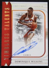 Dominique Wilkins 2022-23 National Treasures 08/10 Auto Gold Timeless Talents