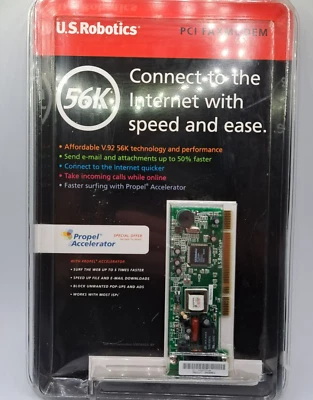 U.S. Robotics V.92 56K PCI Faxmodem USR265660A with Software NOS Sealed - Image 1 of 4