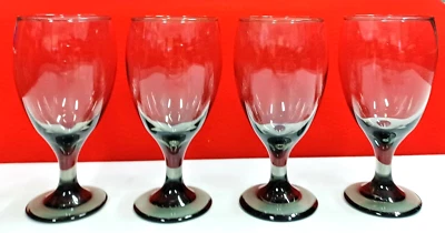 Juego de 4 copas de agua Libbey grises 16 oz fondo grueso vintage Foto 1 de 2