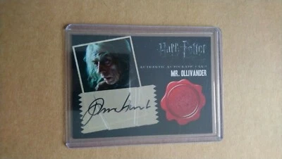 HarryPotter and the Deathly Hallows part 2 autograph card signed by John Hurt - Image 1 of 2