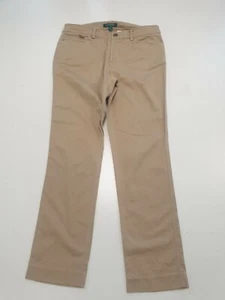 NN93 WOMENS RALPH LAUREN BROWN STRAIGHT STRETCH DENIM JEANS UK 8 S W26-28 L29 - Picture 1 of 3