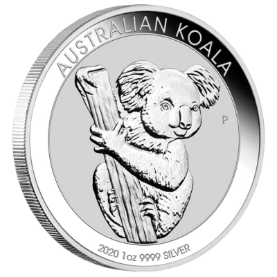 Серебряная инвестиционная монета 1 унция 9999 2020 Australian Koala Perth в капсуле - Изображение 1 из 2