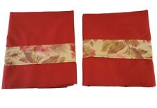 2 Red Pillow Cases Tan & Red Trim By Home Trends 19 X 28 Stan /queen