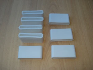Lot de 8 embouts BLANCS enveloppants pour fer plat 40x5mm patin - Imagen 1 de 3