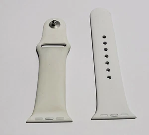 USED Original WHITE Apple Watch Sport Band 40mm SMALL S/M MTP52AM/A in Bulk Pkg - Picture 1 of 9