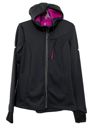VETEMENTS Mondetta giacca donna con cappuccio e zip fodera nera rosa taglia small cappotto