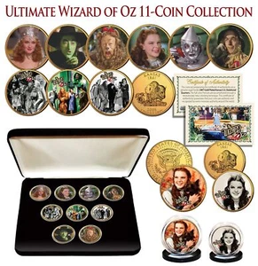 WIZARD OF OZ Kansas Quarter Gold Plated ULTIMATE 9-Coin Set w/BOX & 2 FREE COINS - Picture 1 of 1