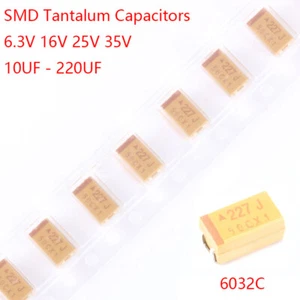 Condensadores de tántalo 6032C (2312) 10UF - 220UF 6,3 V-35 V SMT condensador tipo C - Imagen 1 de 4