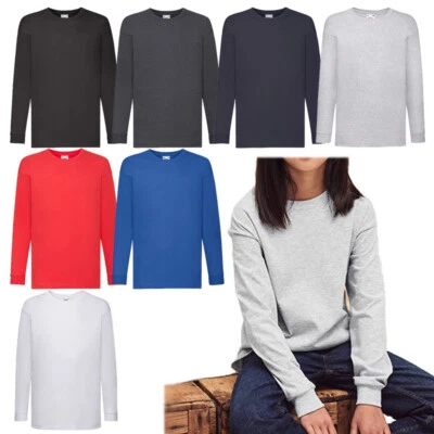 Fruit of the Loom Kids' Valueweight Long Sleeve T, Kinder Langarm T-Shirt F240K