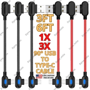 90 Degree Right Angle USB Cable Charge Data Sync Cord For Android Samsung Google - Picture 1 of 13