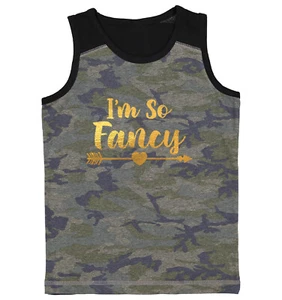 I'm So Fancy Gold Foil - Baby Girl Boy Newborn Birth Youth Contrast Tank Top - Picture 1 of 7