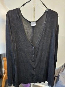 Rabbit Design Size 22w Black cardigan With Sparkle - Picture 1 of 6