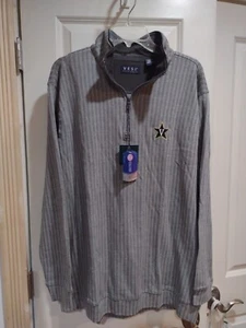 Vanderbilt Commodores Men's Long Sleeve Pullover Grey Herringbone Size Large - Picture 1 of 5