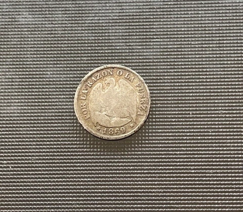 1869 Chile 1 One Decimo - Silver Cover