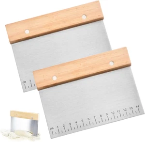 2 Stück Küchenschaber,15 cm Teigschaber Edelstahl,Küchenspachtel,Teigkarte Edels - Bild 1 von 7