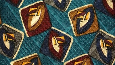 Corbata de Vestido Formal Damon Azul Borgoña 100% Seda Hecha a Mano Foto 1 de 4