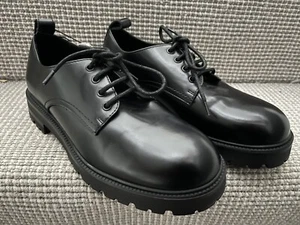 Zapatos Zara Para Hombres Negros Con Cordones Suela Gruesa - Talla UK 7 - Nuevos Sin Caja - Imagen 1 de 11