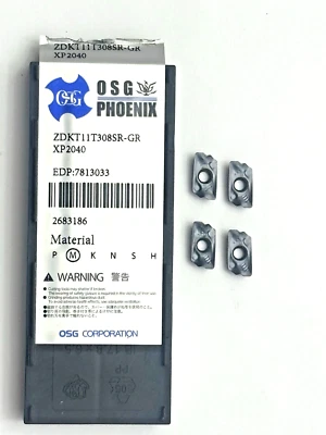 (4) piezas-OSG PHOENIX ZDKT11T308SR-GR grado XP2040 insertos de fresado -#7813033 Foto 1 de 4