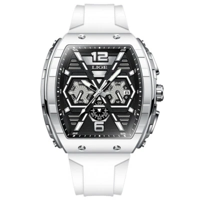 LIGE FOXBOX Men Rectangle Watch Chronograph Wristwatch Student Boy Sport Watches - Image 1 of 4
