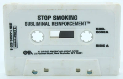 Vintage 1985 Stop Smoking Subliminal Self-Help Cassette Tape - Imagem 1 de 3