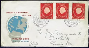 1000 NIEDERLANDE NACH CHILE ZIRKULIERT FDC BRIEF 1954 - Bild 1 von 2