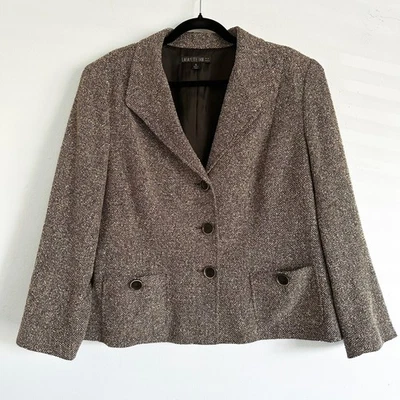 Lafayette 148 Tweed Blazer Jacket Silk Wool Alpaca Career Office Siren Boardroom - Image 1 of 4